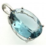 Siberian Aquamarine Quartz Sterling Silver Pendant 01